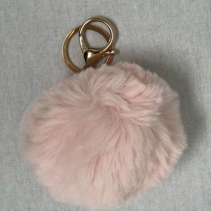 Pink pom Pom keychain brand new